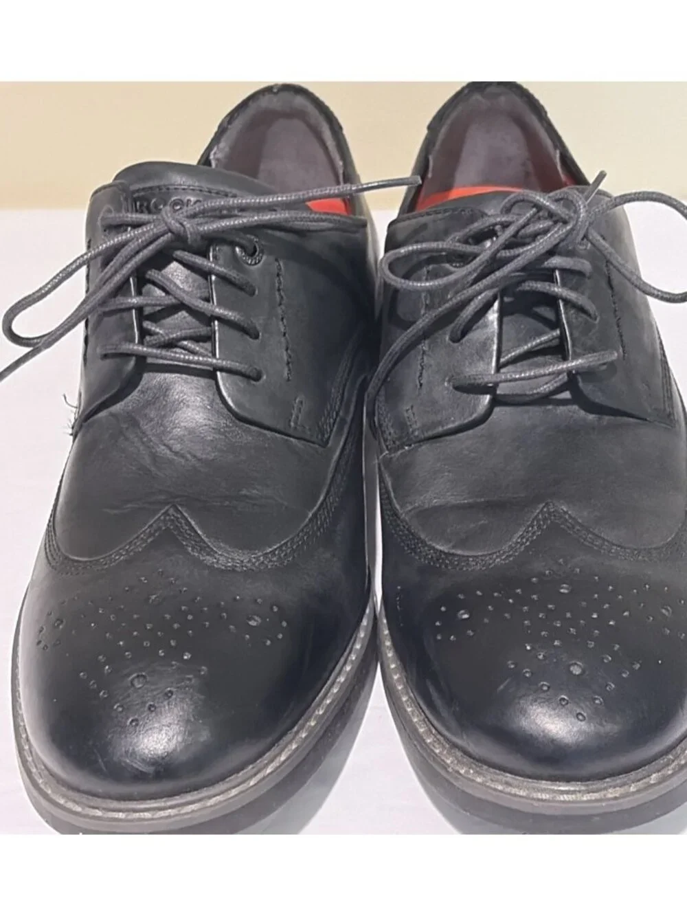 Rockport Mens Brouge Dress Shoes CB Wing Tip V81648 Leather Dark Shadow Sz 10.5M
